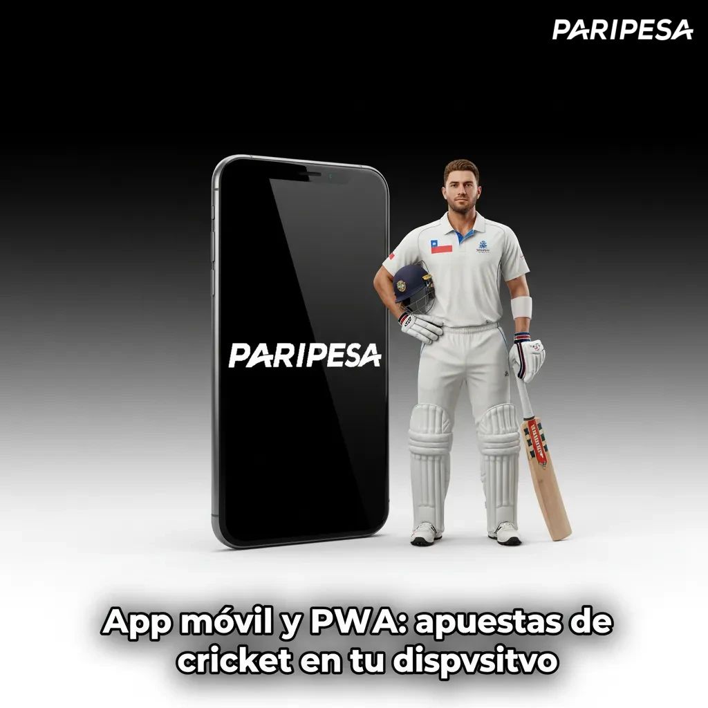Dos smartphones muestran app Android y PWA iOS de apuestas de cricket con cuotas en vivo, mercados y notificaciones.