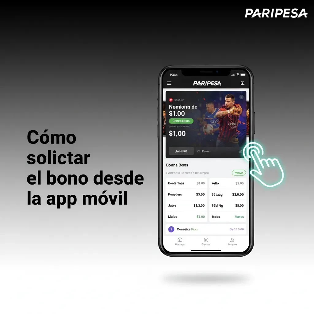 Guía en la app Paripesa para registrarse, solicitar bono de bienvenida (Casino o Deportes), aceptar términos y depositar.