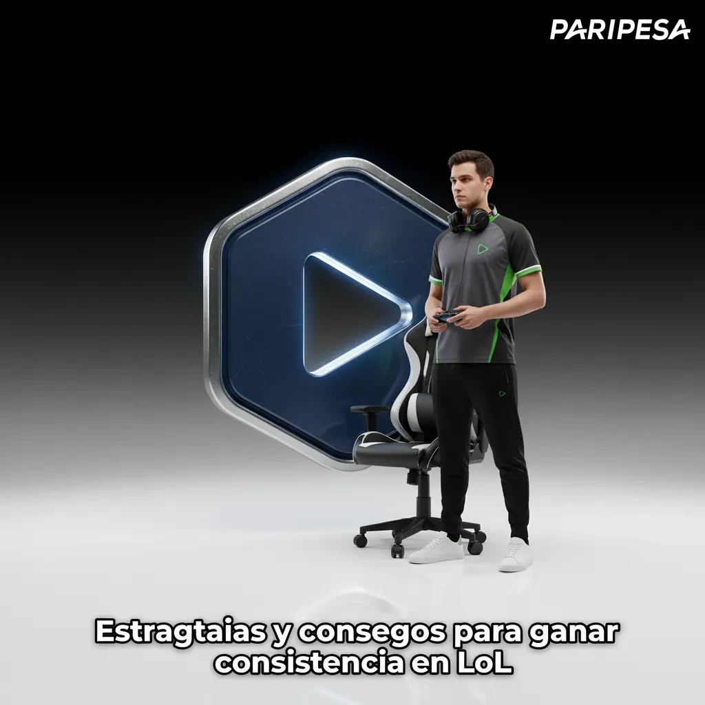 Infografía: estrategias para ganar consistencia en LoL con análisis, gestión de banca, meta, lados y comparación de cuotas.