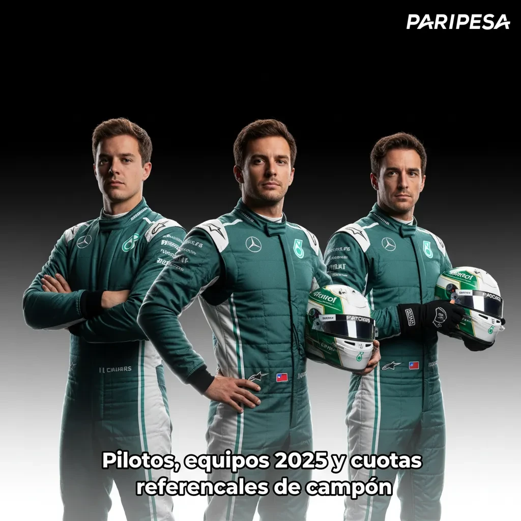 Tabla F1 2025: equipos, pilotos y cuotas referenciales de campeón; algunos asientos y cuotas por confirmar.