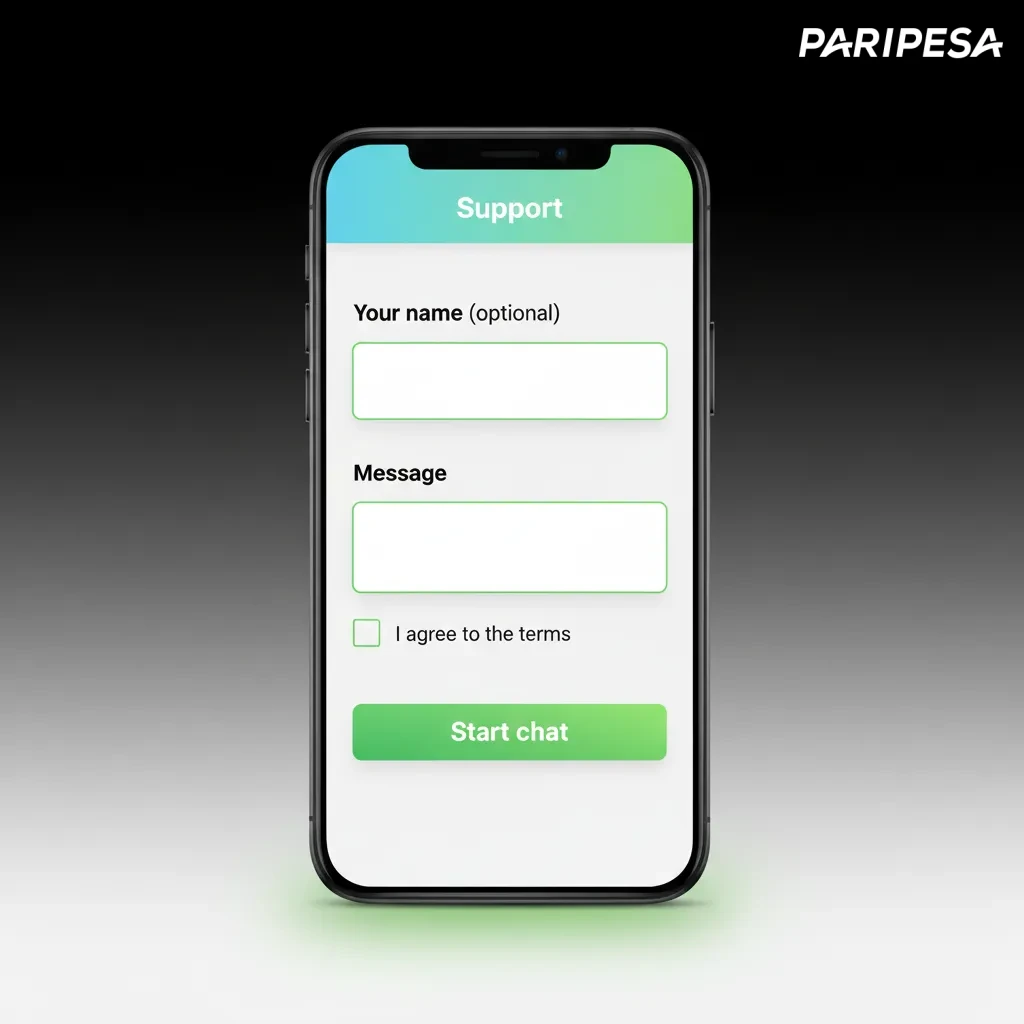 Pantalla de inicio de sesión de Paripesa en iPhone: correo o ID y contraseña, Face/Touch ID y opción Recuperar contraseña