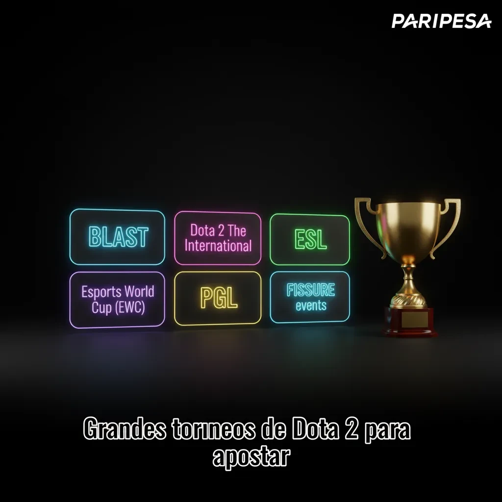 Gráfico de Dota 2 con torneos para apostar: TI, BLAST, ESL, EWC, PGL y FISSURE; planifica picks según calendario.