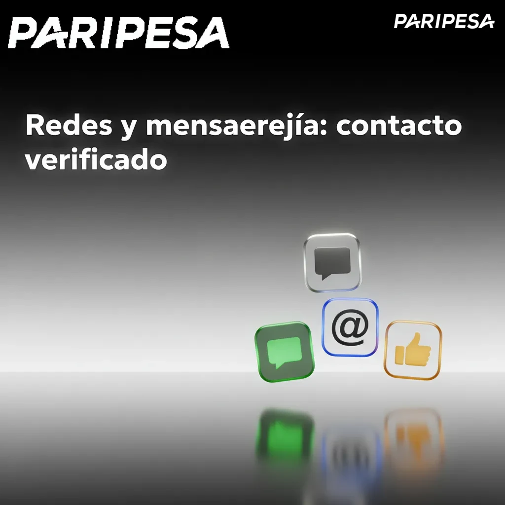 Iconos de WhatsApp, Telegram, Messenger y X con marca verificada. Contacto oficial para consultas; no compartas datos.