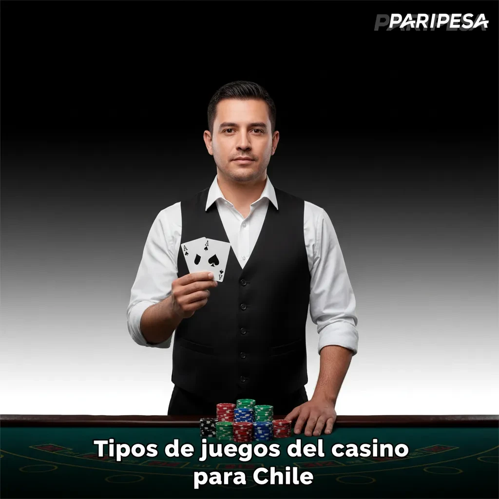 Ilustración de tipos de juegos del casino para Chile: tragamonedas, crash, mesa, video póker, botes progresivos y arcade.
