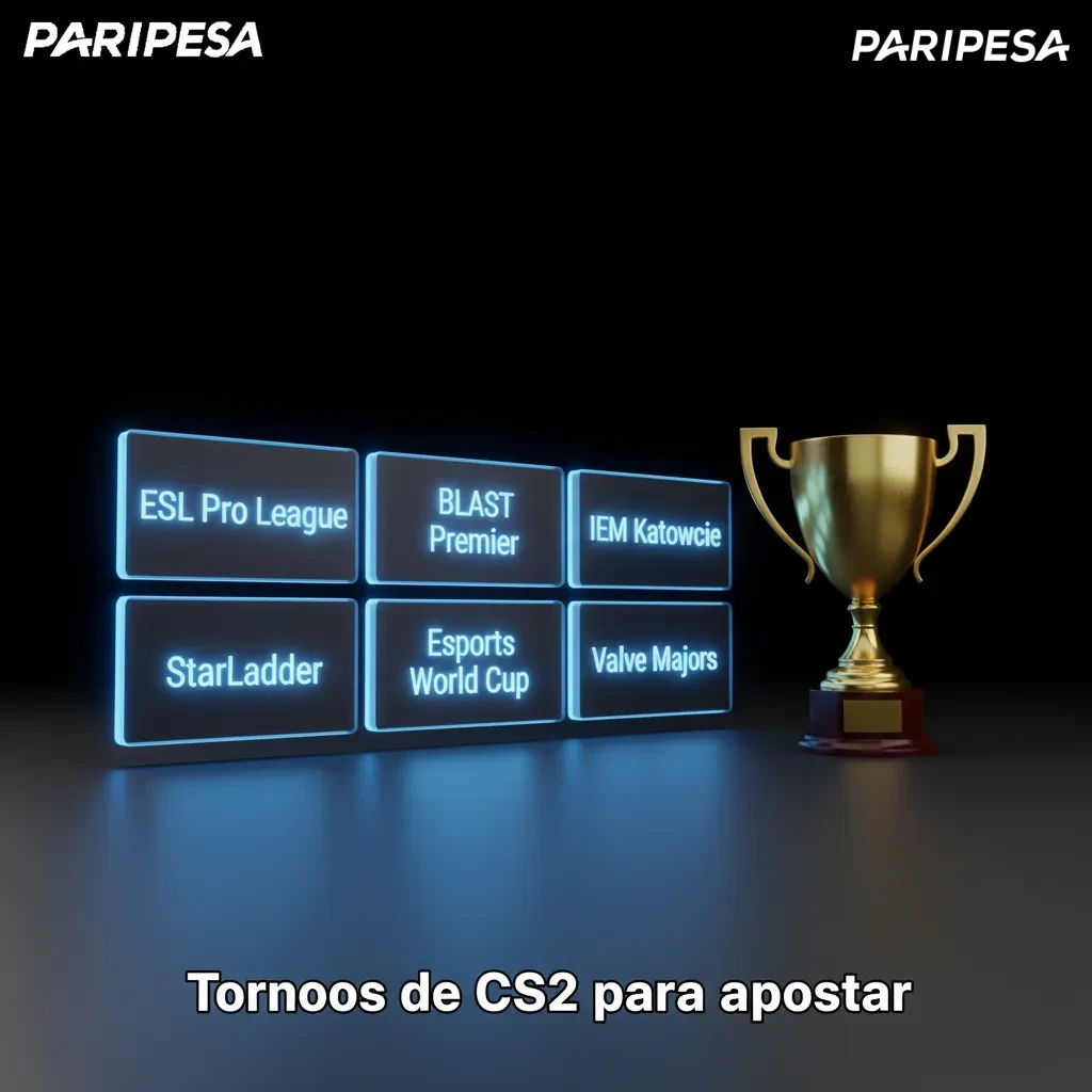 Infografía de torneos de CS2 para apostar: Majors, ESL Pro League, BLAST, IEM Katowice, Esports World Cup y StarLadder.