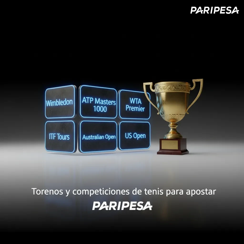 Collage de torneos de tenis para apostar: Grand Slams, ATP, WTA, Copa Davis y más, con calendario y horarios de Chile.