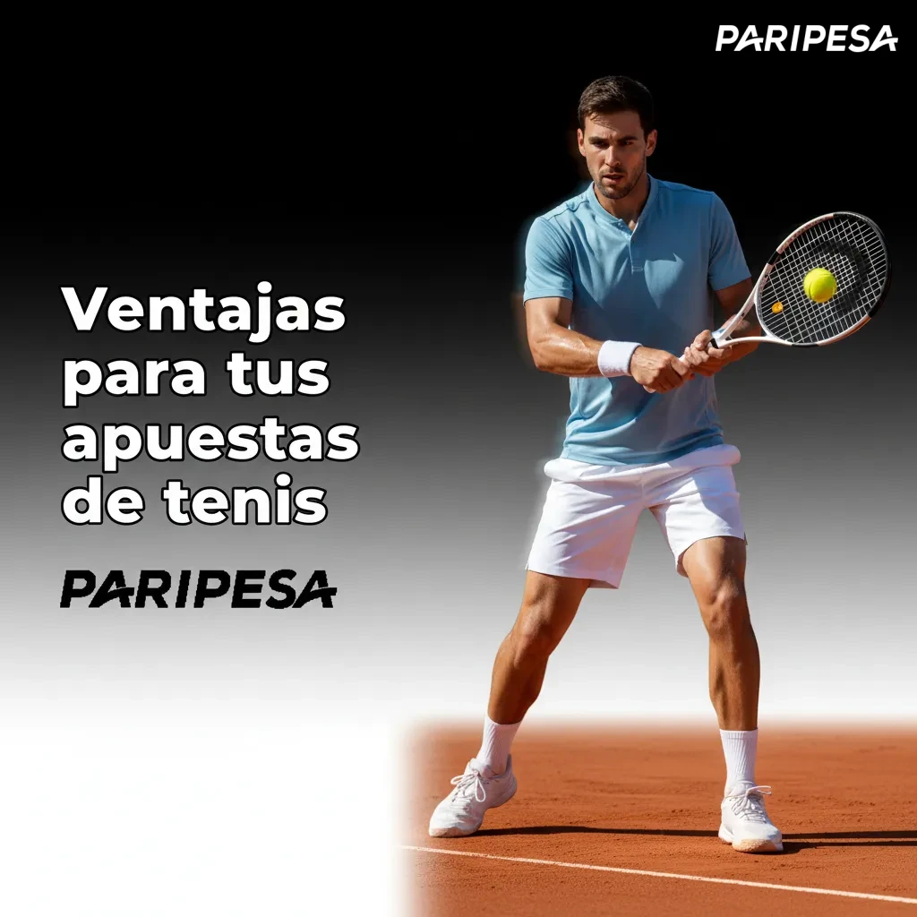 Banner Ventajas para tus apuestas de tenis con iconos: ATP/WTA/GS, cuotas en vivo, cash out, estadísticas y soporte 24/7.