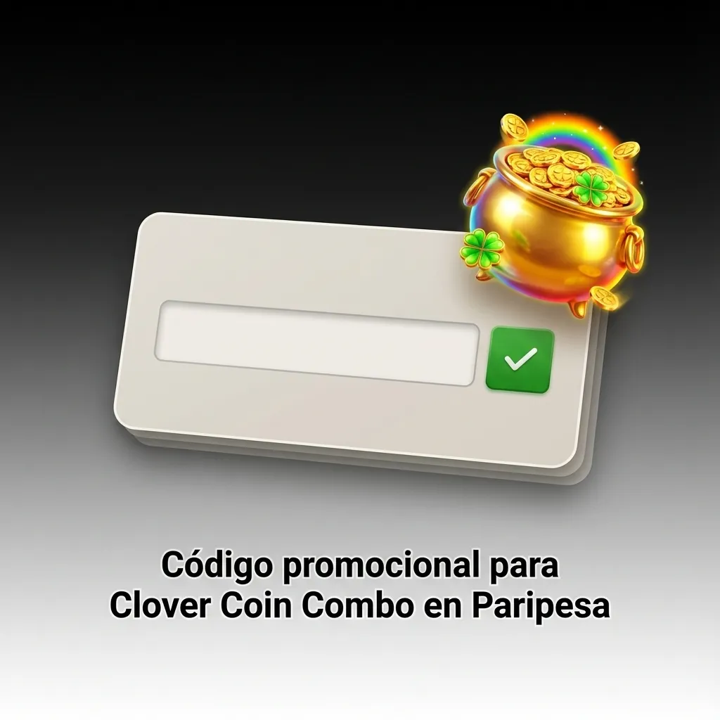 Banner en español que promociona código “PARIPESA” para bono en tragamonedas Clover Coin Combo en Paripesa Chile