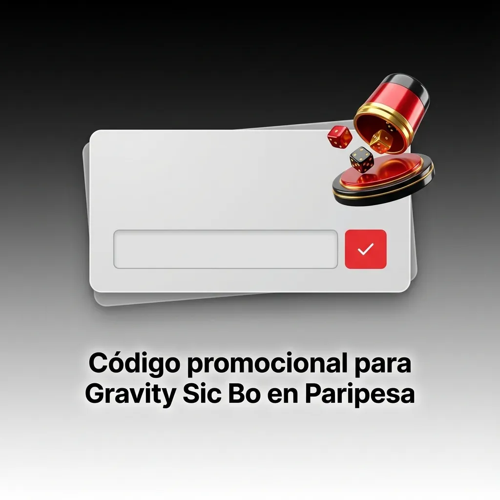 Banner con texto “Código promocional Gravity Sic Bo en Paripesa: GRAVITYCL” y un campo para ingresar el código promo.