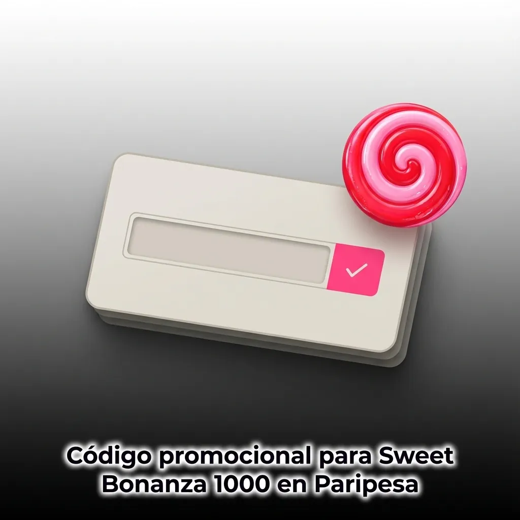 Banner de código promocional SWEET1000CL para Sweet Bonanza 1000 en Paripesa con texto de bono y giros gratis.