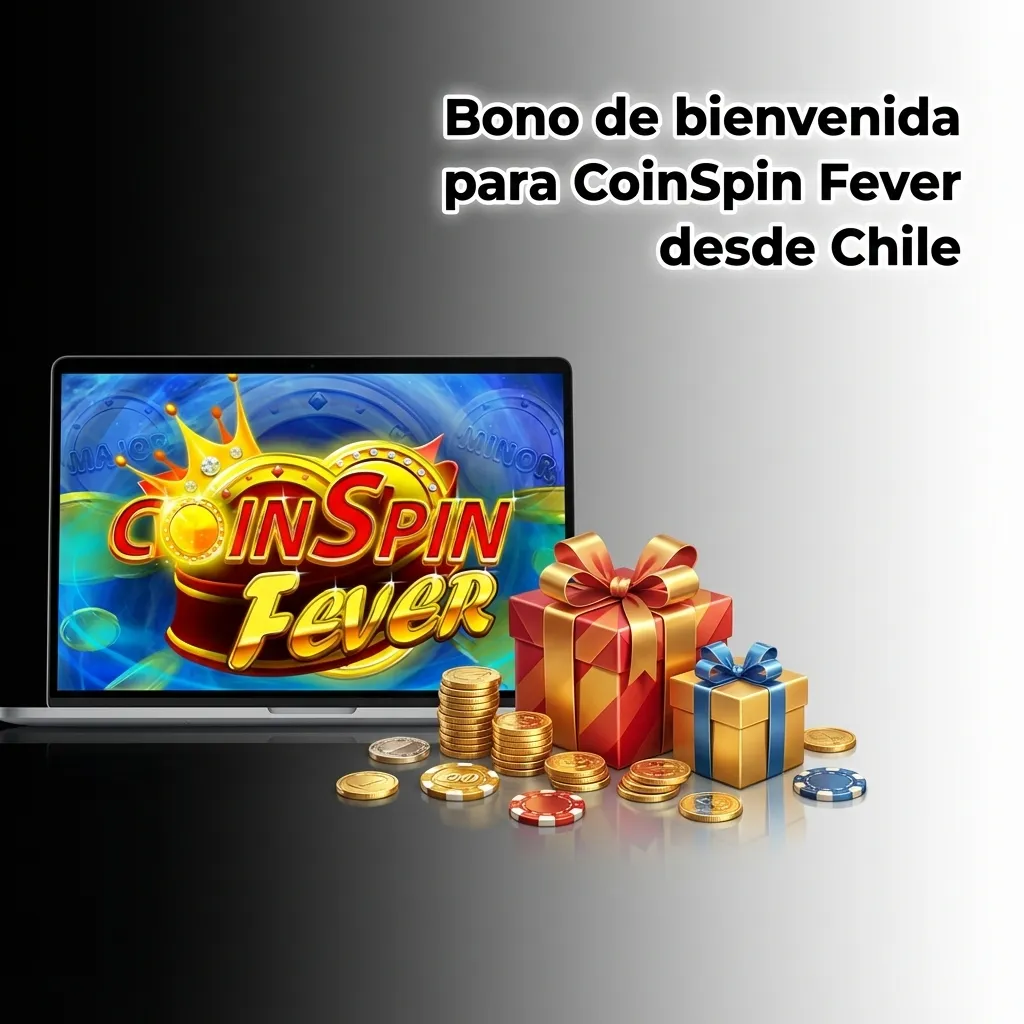 Banner en español que promociona bono de bienvenida 100% hasta 100 € + tiradas gratis para CoinSpin Fever en Chile