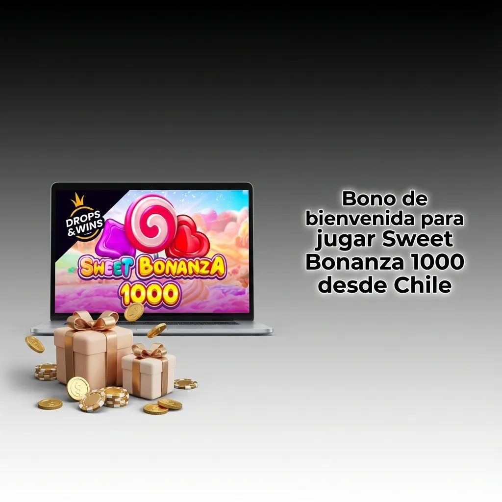 Banner promocional en español que ofrece bono de bienvenida del 100% y tiradas gratis para jugar Sweet Bonanza 1000 en Chile