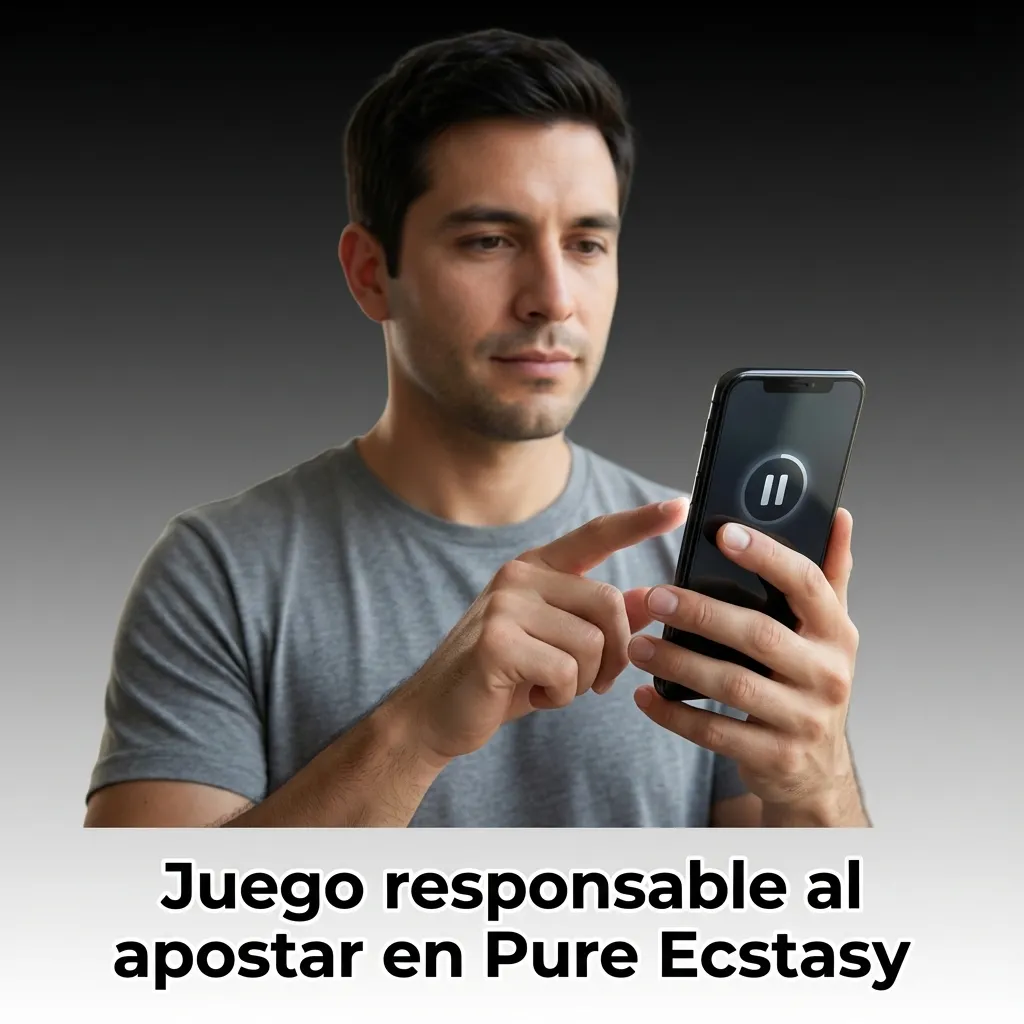 Ilustración sobre juego responsable en Pure Ecstasy, mostrando límites de apuesta, presupuesto y búsqueda de ayuda profesional