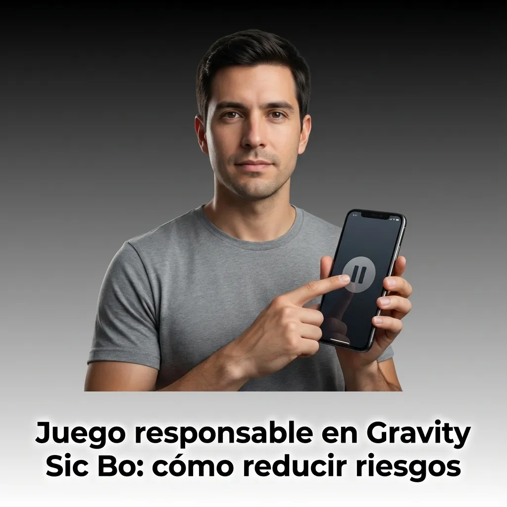 Ilustración de jugador en Gravity Sic Bo con límites de tiempo y dinero, promoviendo presupuesto y juego responsable