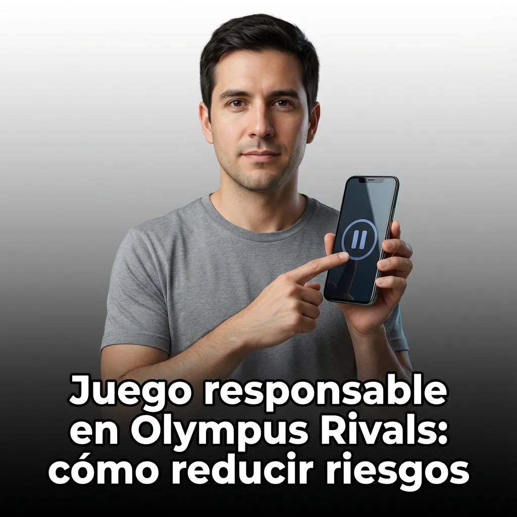 Ilustración de jugador gestionando presupuesto y límites de depósito mientras juega Olympus Rivals de forma responsable
