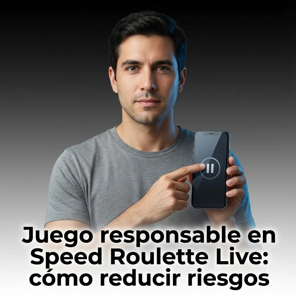Persona juega Speed Roulette Live en línea con mensaje sobre presupuesto, límites y juego responsable para evitar adicción y pérdidas