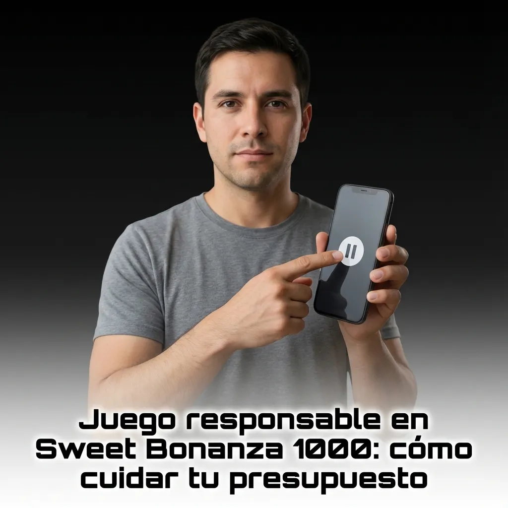 Ilustración de Sweet Bonanza 1000 con mensaje de juego responsable y control del presupuesto en casino online