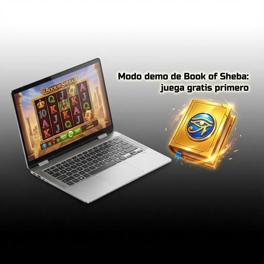 Tragamonedas Book of Sheba en modo demo en un casino online, mostrando carretes dorados y saldo virtual para practicar gratis