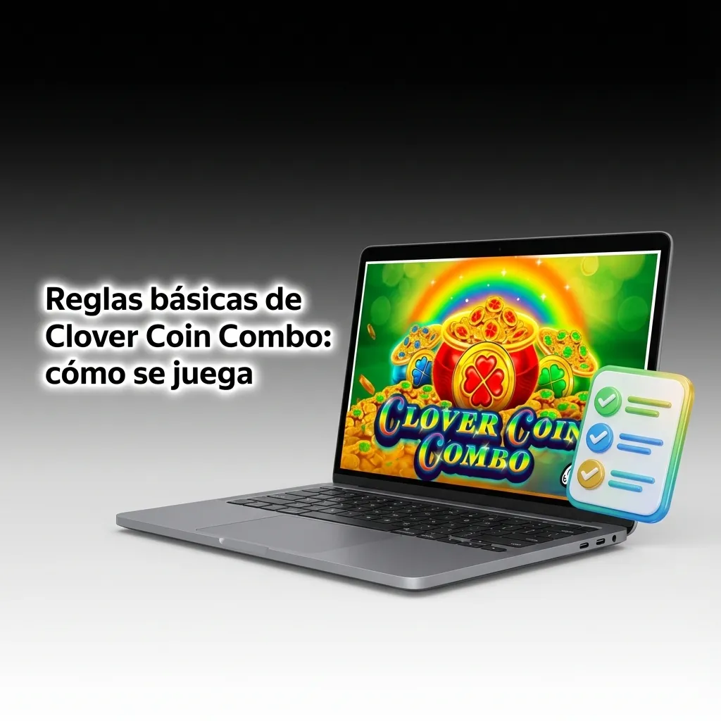Pantalla de la slot online Clover Coin Combo con rodillos, monedas, tréboles y botón de girar en primer plano