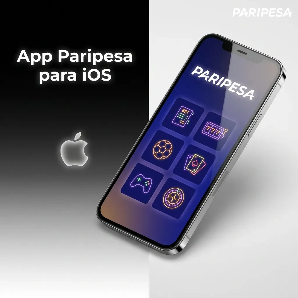 Interfaz de la app Paripesa en iPhone mostrando opciones de apuestas deportivas y casino