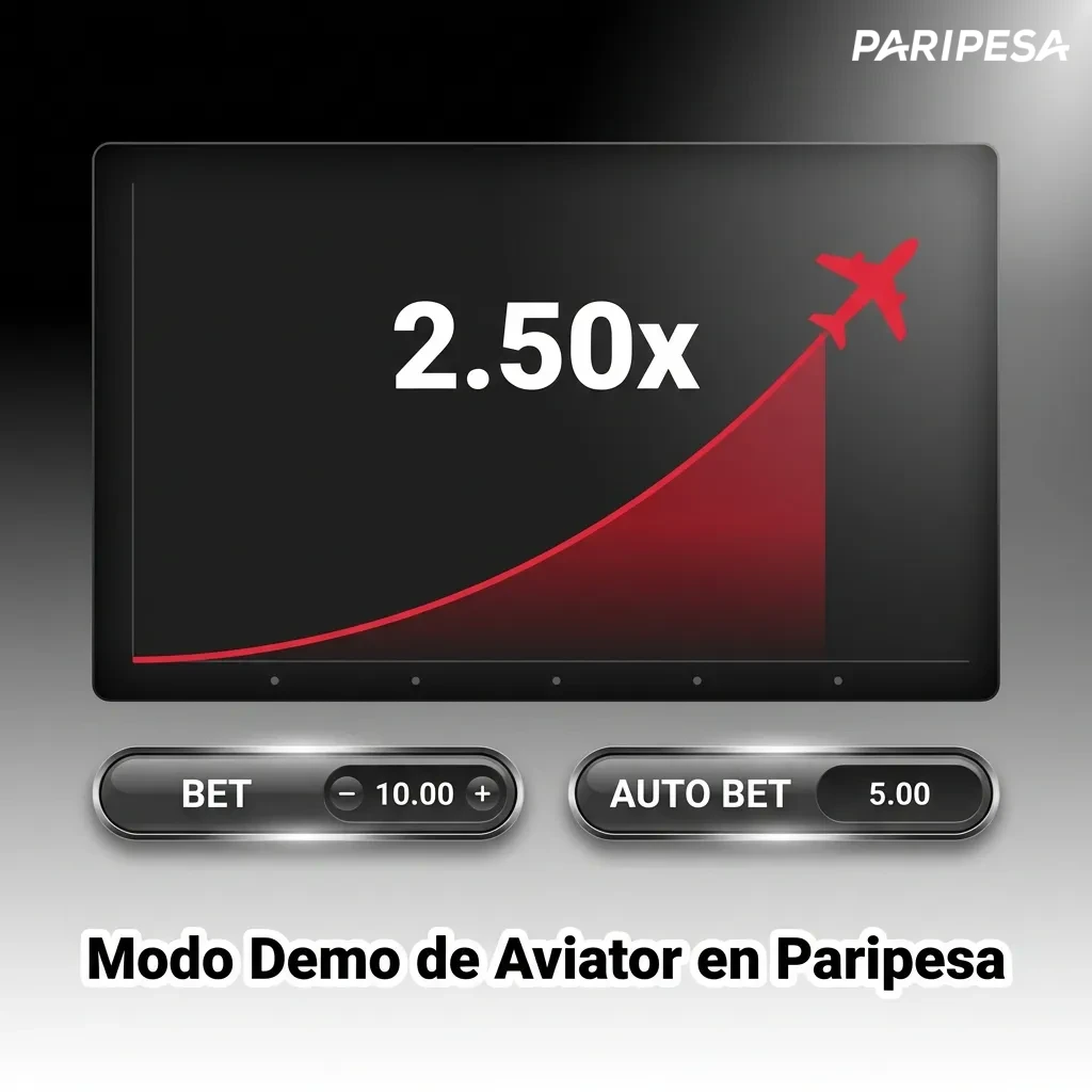 Aviator demo mode interface showing virtual credits, multiplier mechanics, and practice gameplay options on Paripesa