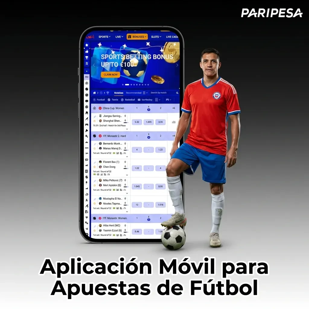 Aplicación móvil Paripesa para apuestas de fútbol en Android e iOS con mercados en vivo y notificaciones