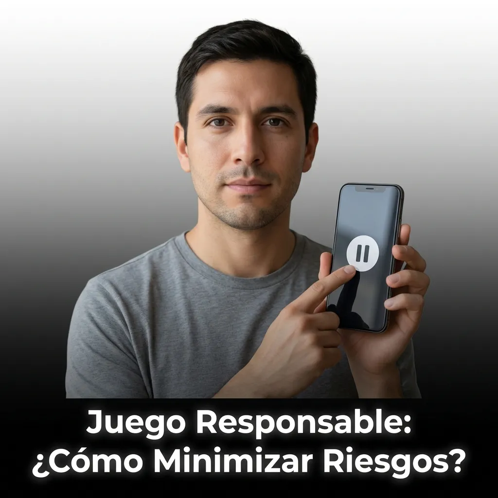 Persona estableciendo límites de juego responsable en dispositivo móvil con herramientas de control de presupuesto