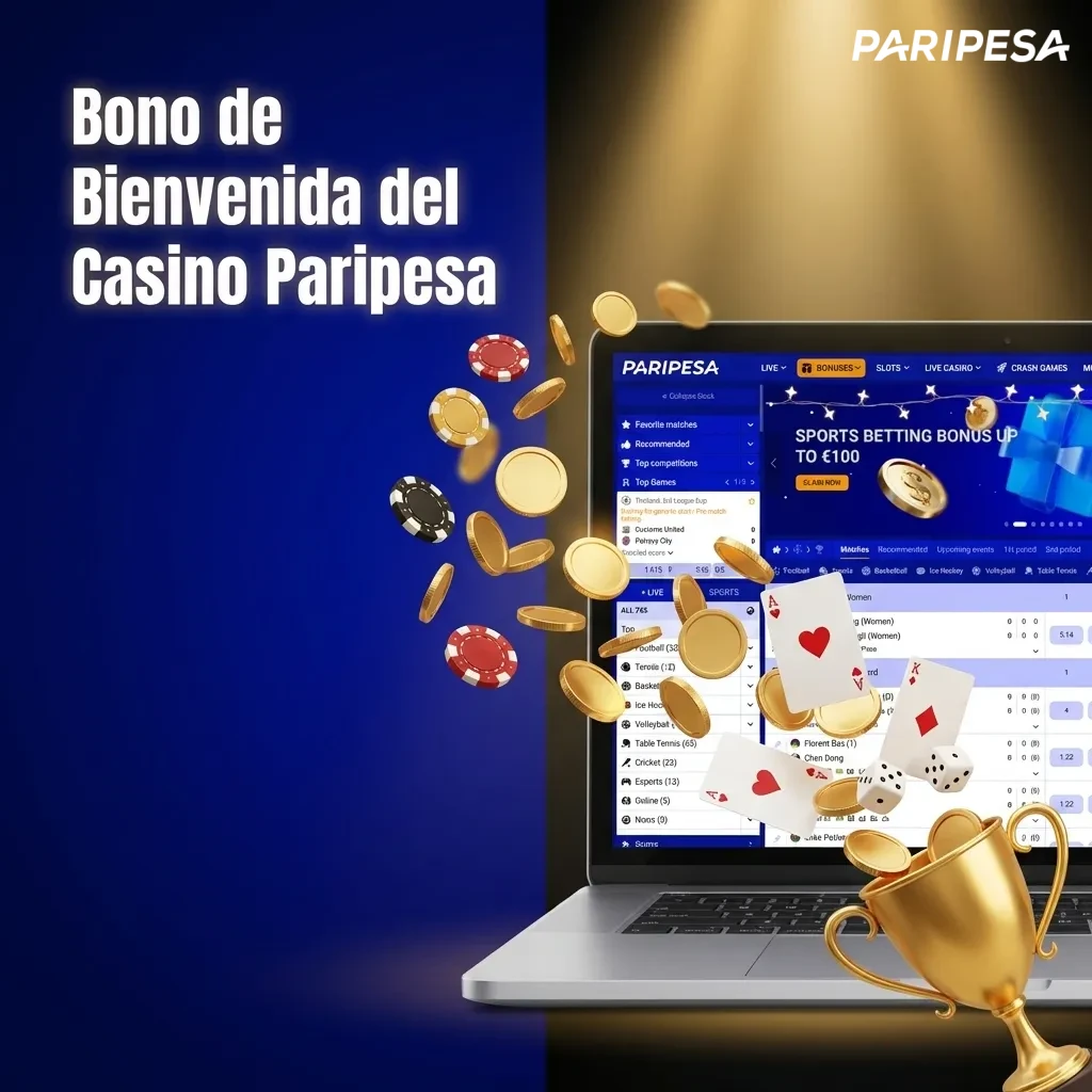 Paripesa Casino welcome bonus for Chilean players showing sports and casino bonus packages with deposit amounts