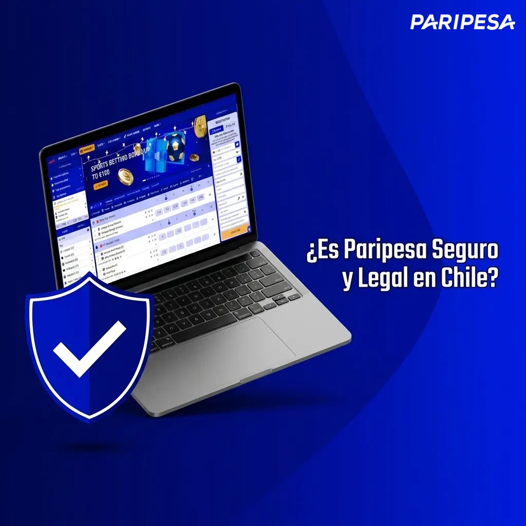 Paripesa logo with Curaçao license badge and SSL security icon, representing legal and safe online betting in Chile