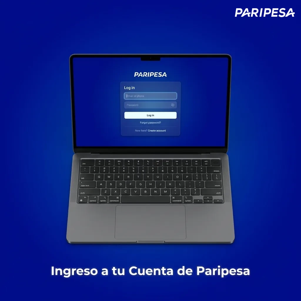 Login screen showing Paripesa account access form with email and password fields on multiple devices