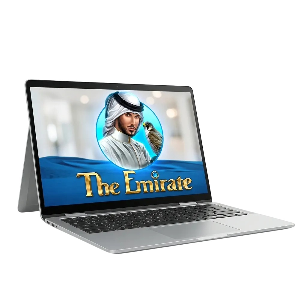 Tragamonedas The Emirate con temática árabe en Paripesa Chile, muestra rodillos con símbolos dorados y decoración oriental