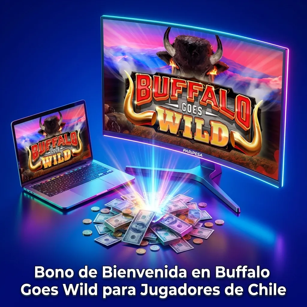 Paripesa welcome bonus for Chilean players featuring Buffalo Goes Wild slot with deposit bonuses and free spins offer