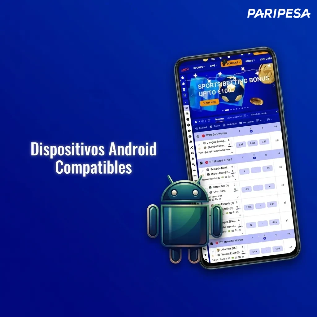 Lista de modelos de smartphones Android compatibles con la plataforma móvil de Paripesa, incluyendo Samsung, Xiaomi y otros.