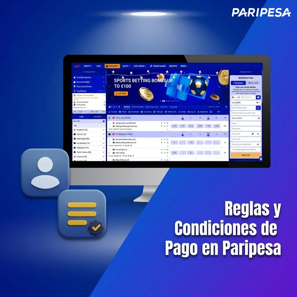 Paripesa payment rules interface showing verification, withdrawal limits, and transaction conditions